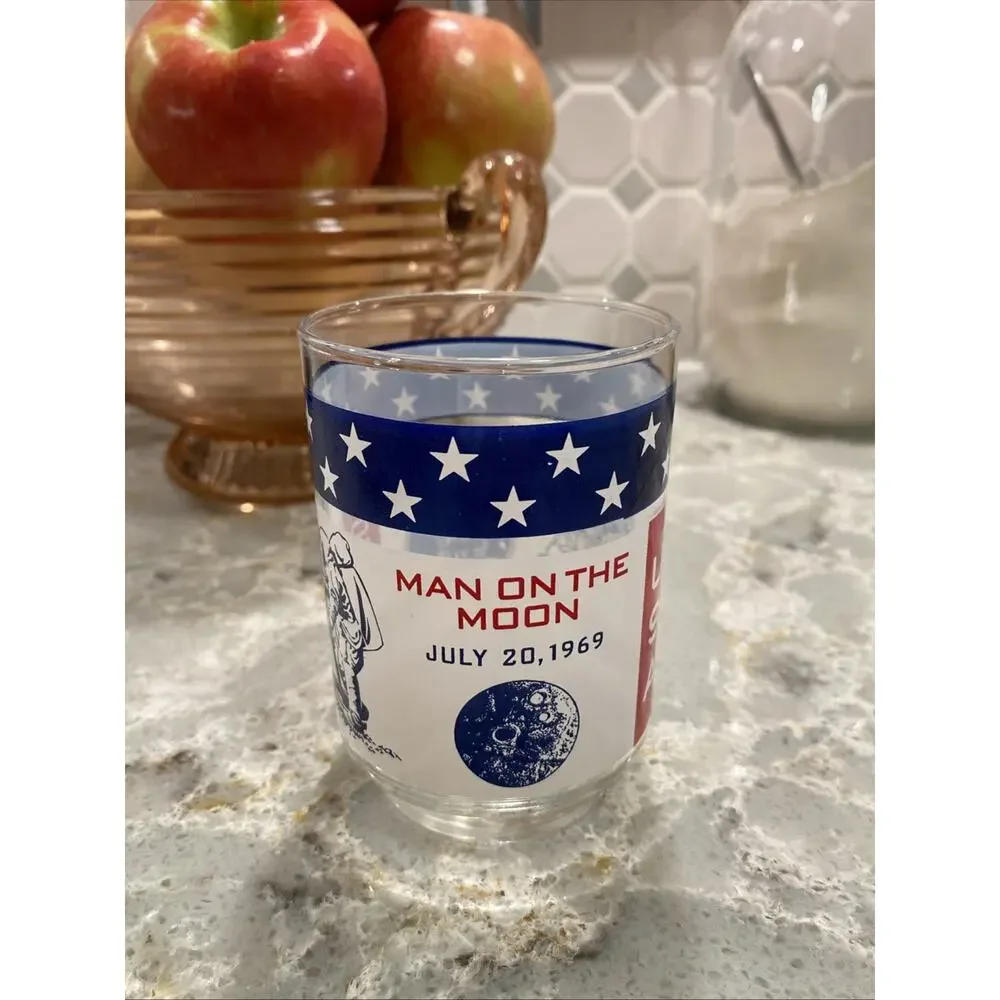 Vintage NASA Apollo 11 Drinking Juice Glass Man On The Moon Libbey 1969 USA